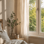 Ruhiger Morgen am Fenster als Symbol für eine sanfte Morgenroutine für mehr Energie